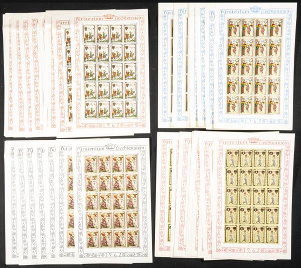 955 | Liechtenstein. Sets and stamps stock