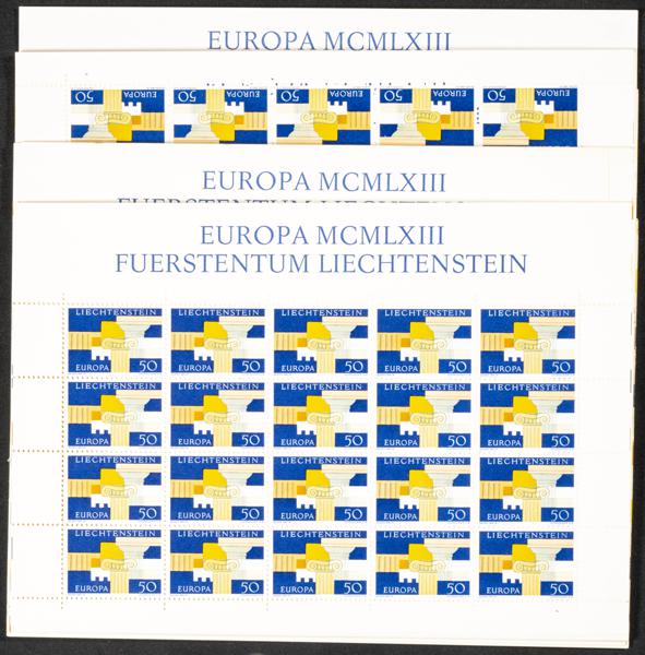 957 | Liechtenstein. Sets and stamps stock