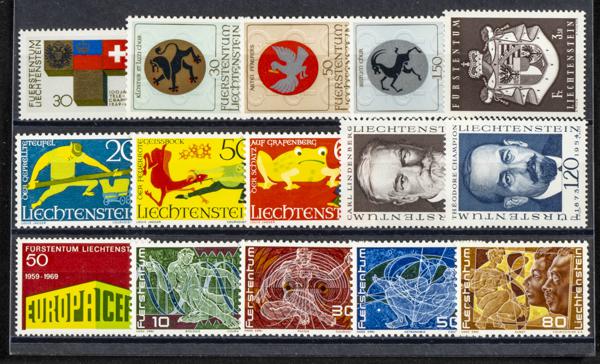 977 | Liechtenstein. Sets and stamps stock