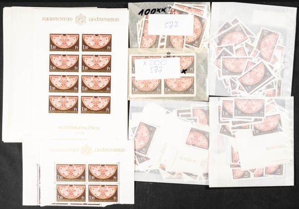 986 | Liechtenstein. Sets and stamps stock