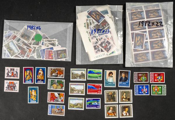 822 | Liechtenstein. Sets and stamps stock
