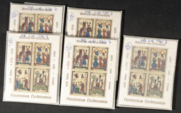 850 | Liechtenstein. Sets and stamps stock