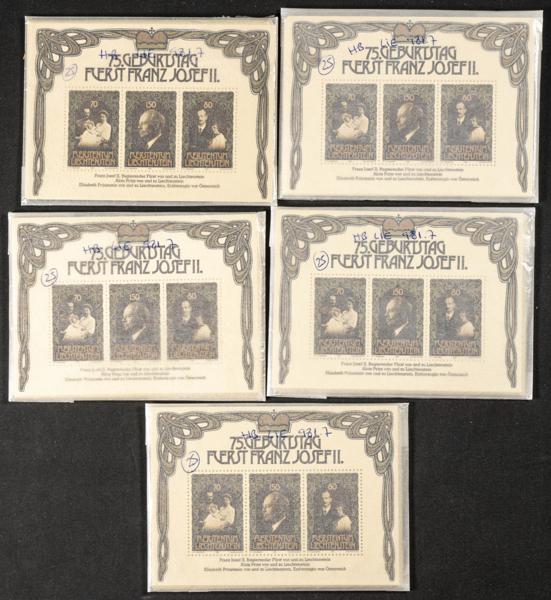 853 | Liechtenstein. Sets and stamps stock