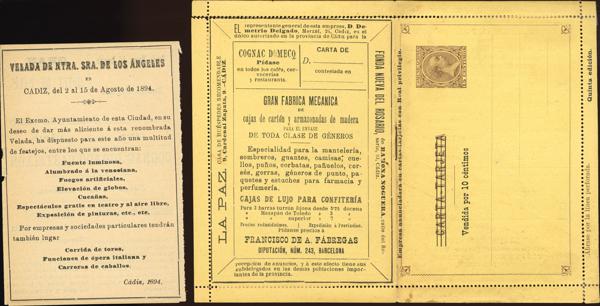 834 | Postal Stationery. Private Postal Stationery