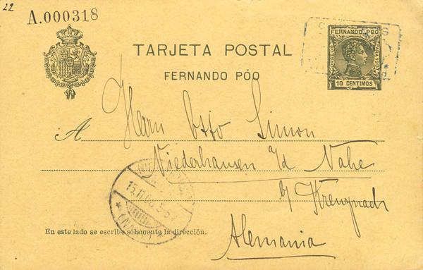 1564 | Fernando Poo. Postal Stationery