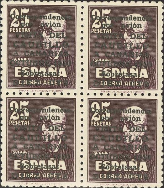 841 - ★★ 1090(4). 1950. CAUDILLO CON NUMERO, bloque de cuatro. Excepcional centraje. MAGNIFICO. Cert. CEM. Edifil 2026: +2.600 Euros - 650€