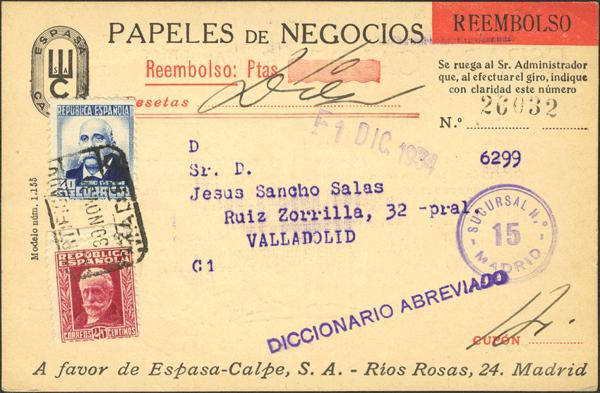 0000008860 - España. República Española Correo Certificado
