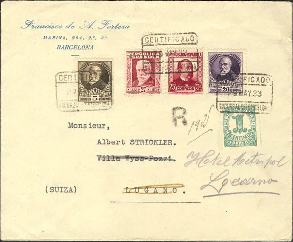 0000009428 - Spain. Spanish Republic Registered Mail