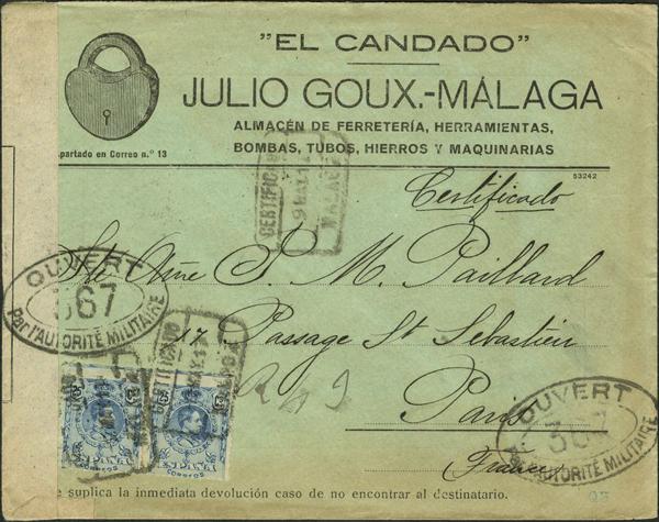 0000010332 - Spain. Alfonso XIII Registered Mail
