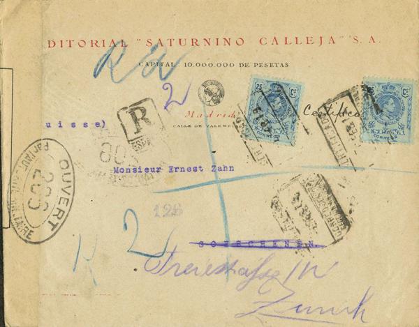 0000010340 - Spain. Alfonso XIII Registered Mail