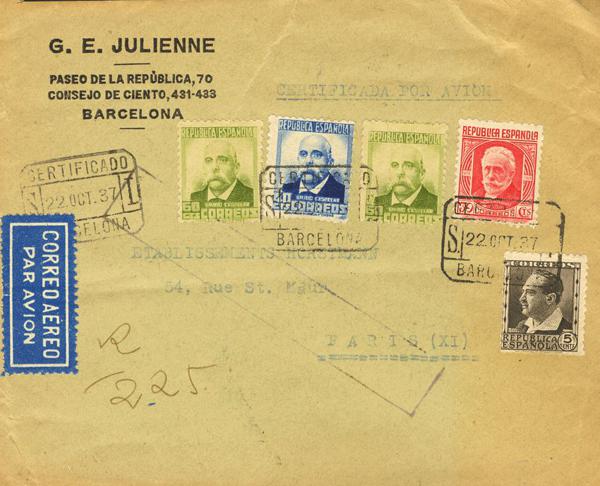 0000010472 - Spain. Spanish Republic Registered Mail