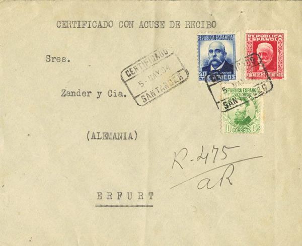 0000012946 - España. República Española Correo Certificado