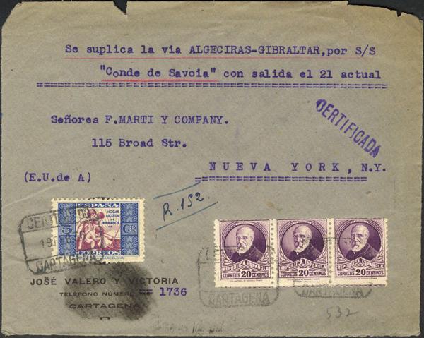 0000014296 - Spain. Spanish Republic Registered Mail