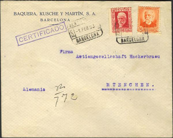 0000017398 - España. República Española Correo Certificado