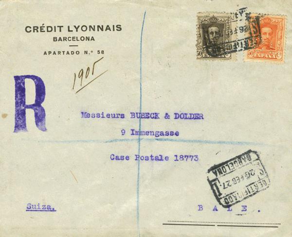 0000021600 - Spain. Alfonso XIII Registered Mail