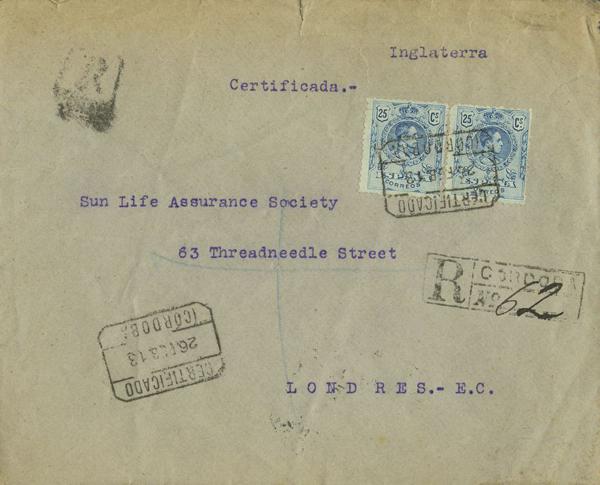 0000022102 - Spain. Alfonso XIII Registered Mail