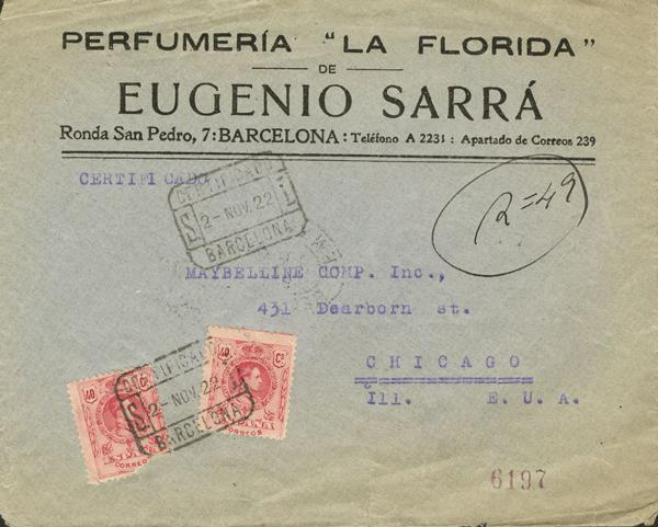 0000022128 - Spain. Alfonso XIII Registered Mail