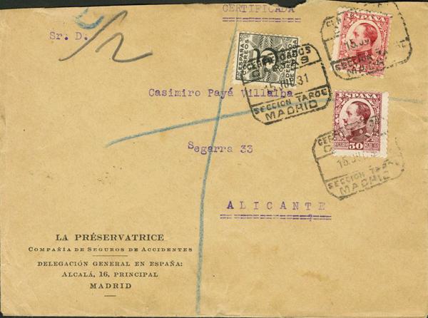 0000025202 - Spain. Alfonso XIII Registered Mail