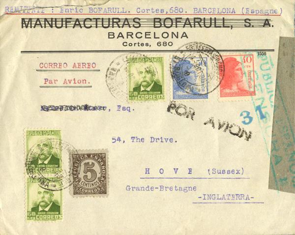 0000025322 - Spain. Spanish Republic Airmail
