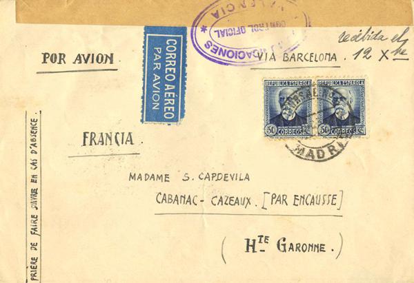 0000026028 - Spain. Spanish Republic Airmail