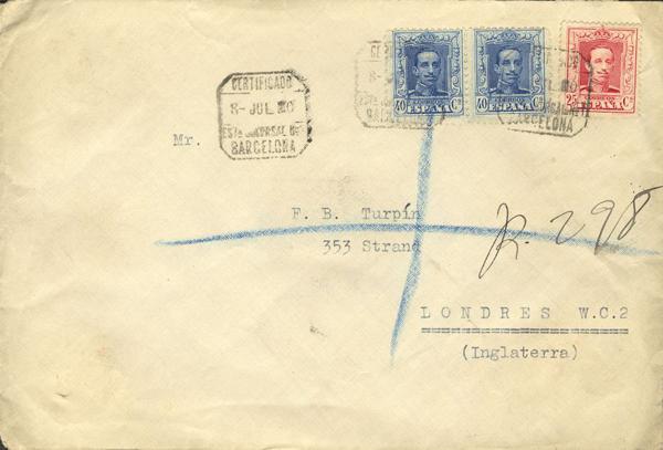0000026176 - Spain. Alfonso XIII Registered Mail