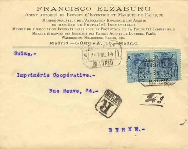 0000026197 - Spain. Alfonso XIII Registered Mail