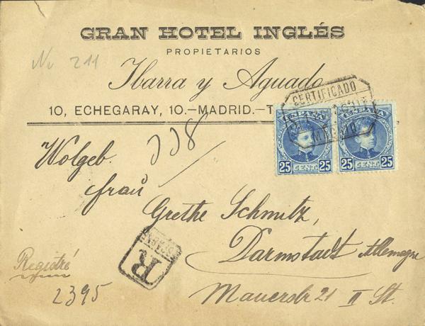 0000026239 - Spain. Alfonso XIII Registered Mail