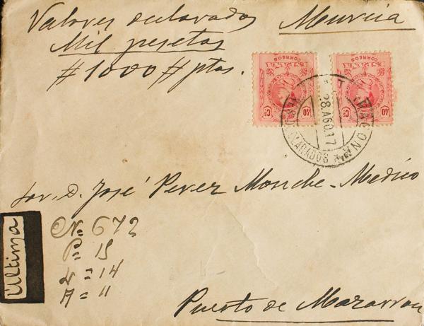 0000037161 - Spain. Alfonso XIII Registered Mail