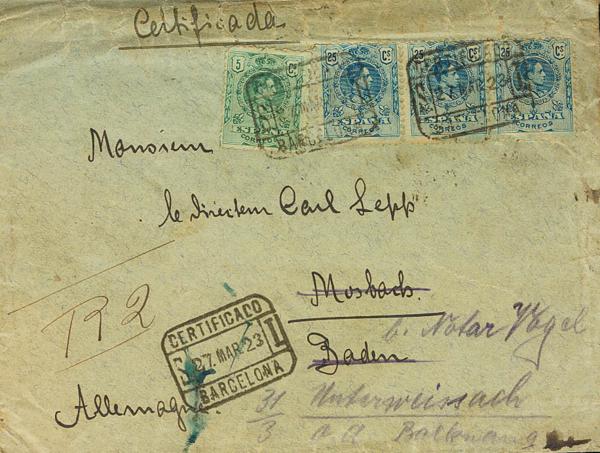 0000040315 - Spain. Alfonso XIII Registered Mail