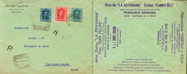 0000045120 - Spain. Alfonso XIII Registered Mail
