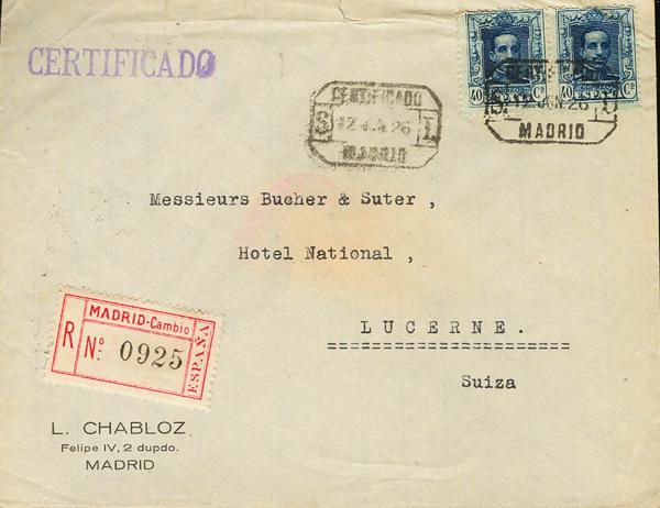 0000045156 - Spain. Alfonso XIII Registered Mail
