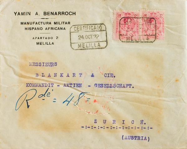 0000060725 - Spain. Alfonso XIII Registered Mail