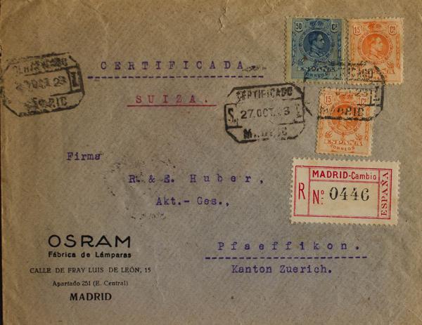 0000064815 - Spain. Alfonso XIII Registered Mail
