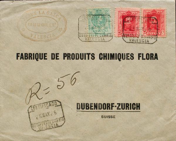 0000070936 - Spain. Alfonso XIII Registered Mail