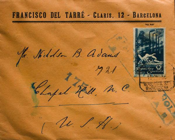 0000071791 - Spain. Spanish Republic Registered Mail