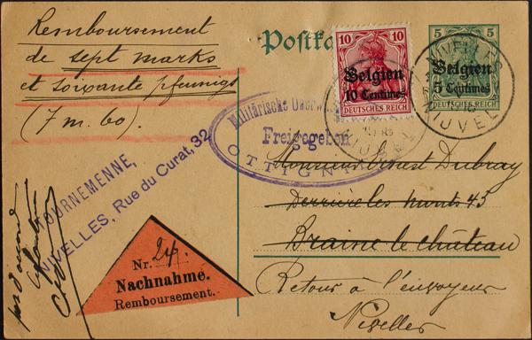 0000073113 - Bélgica (Ocupación Alemana). Entero Postal