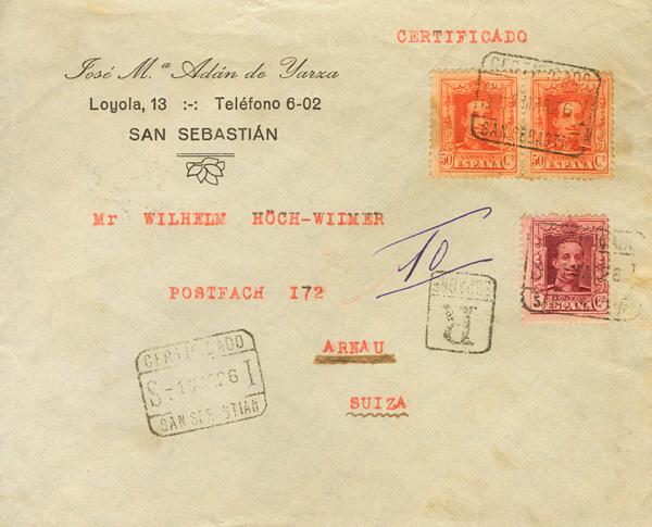 0000075123 - Spain. Alfonso XIII Registered Mail