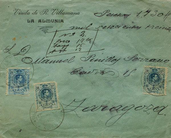 0000079830 - Spain. Alfonso XIII Registered Mail