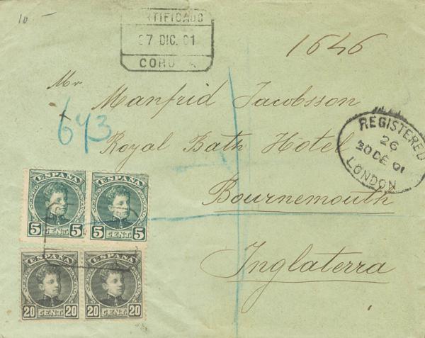 0000095168 - Spain. Alfonso XIII Registered Mail