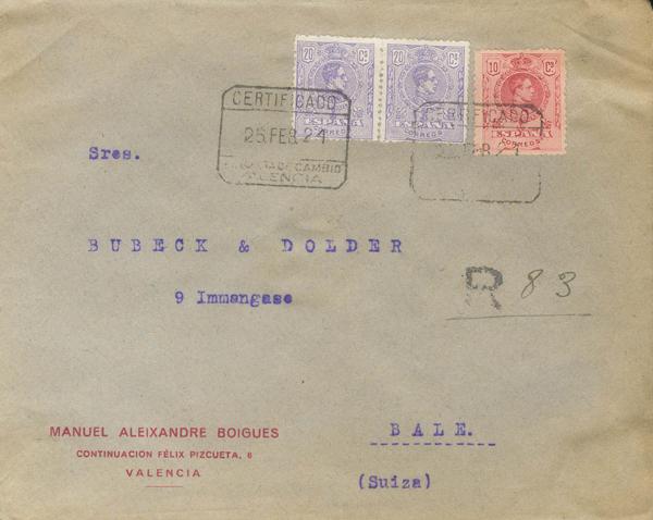 0000110517 - Spain. Alfonso XIII Registered Mail
