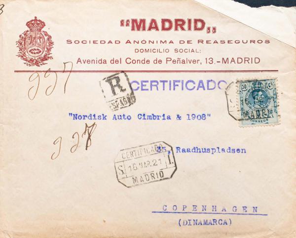0000114847 - Spain. Alfonso XIII Registered Mail