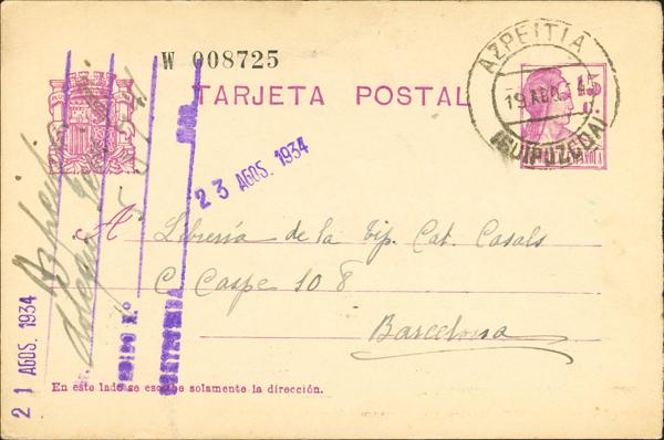 0000117107 - Basque Country. Postal History